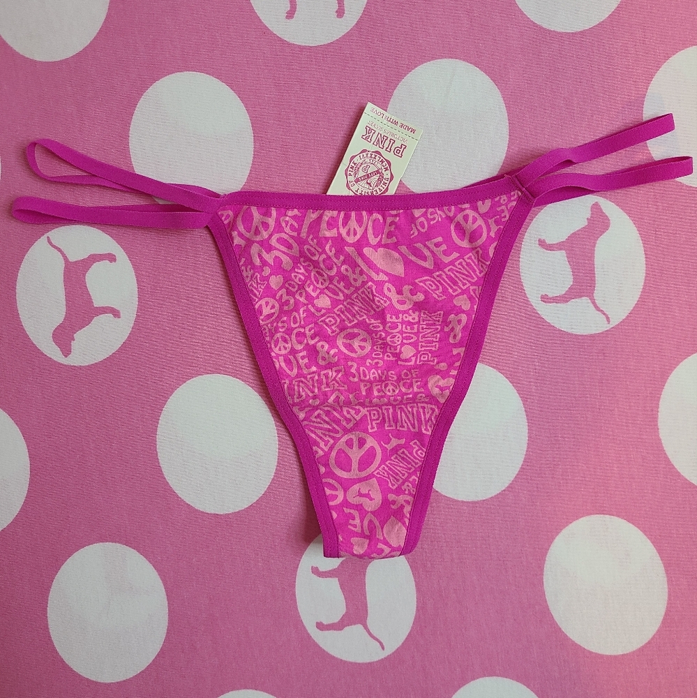 VTG VS PINK Double String Thong Panty Size Sm